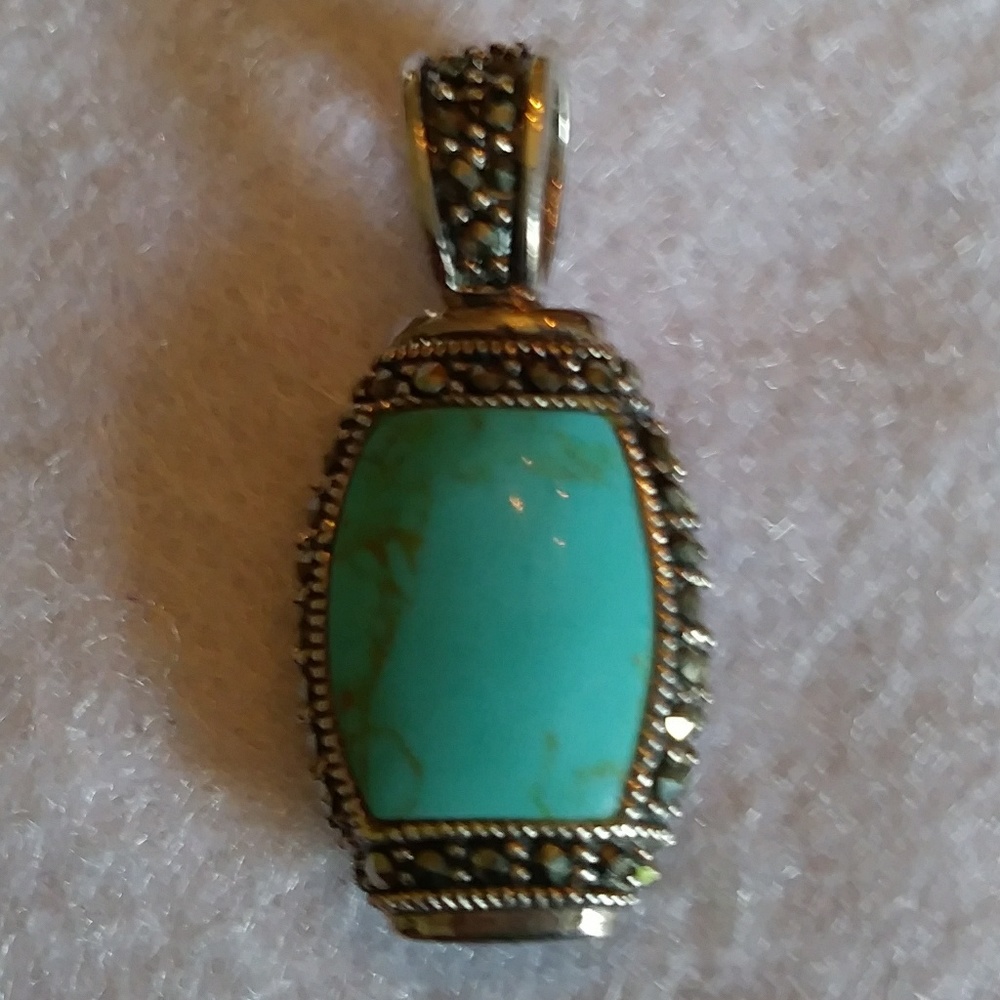 Two Sided Tourquoise & Onyx Pendant